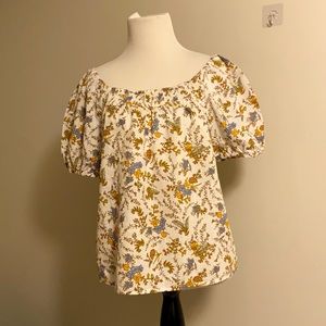 a.n.a brand crop floral boho off the shoulder top